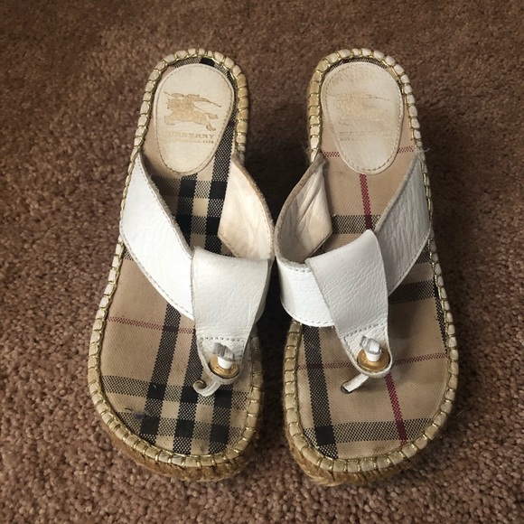 White Burberry espadrille wedge - Picture 1 of 3
